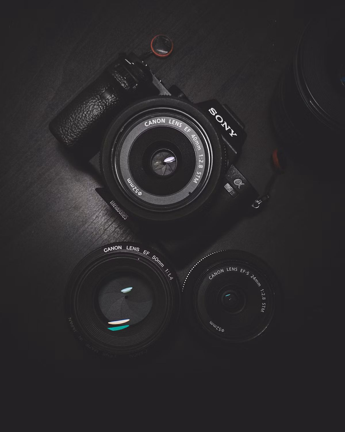 Camera and photography equipment in a creative studio